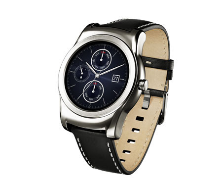 LG 2027486 Watch Urbane Smart Watch Echtleder Armband; auswechselbar mit Standard 22 mm Pitch, Silber