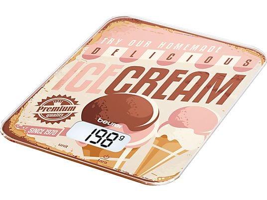 BEURER KS 19 ICE CREAM WHITE/BROWN - Bilancia da cucina digitale (Multicolore)