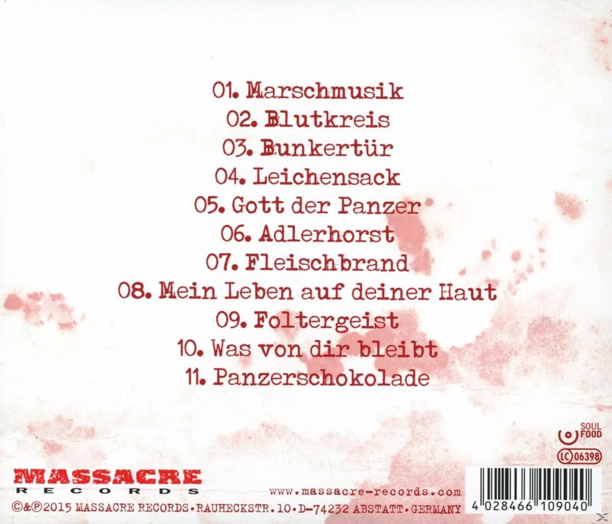 Album-Rückseite mit einer Liste deutscher Songtitel.