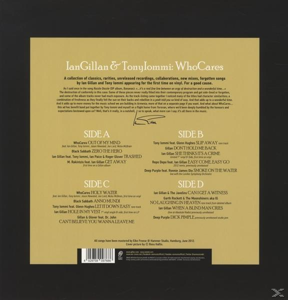 Cares Who - Ian Tony Iommi (Vinyl) - Gillan,