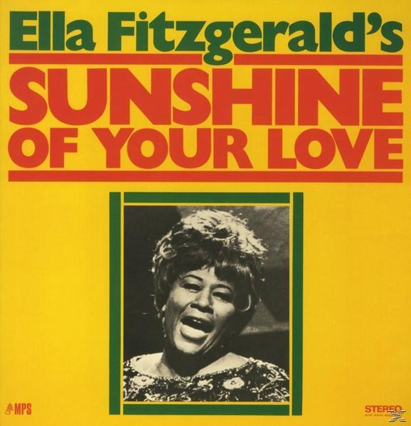 Ella Fitzgerald 'Sunshine of Your Love' albumának borítója. Sárga háttérrel, fotóval és szöveggel.