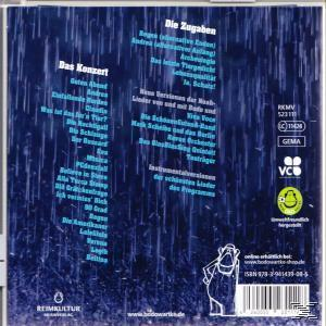 Rückseite der CD-Hülle mit Text, Cartoon-Figur und Barcode auf blauem Hintergrund.