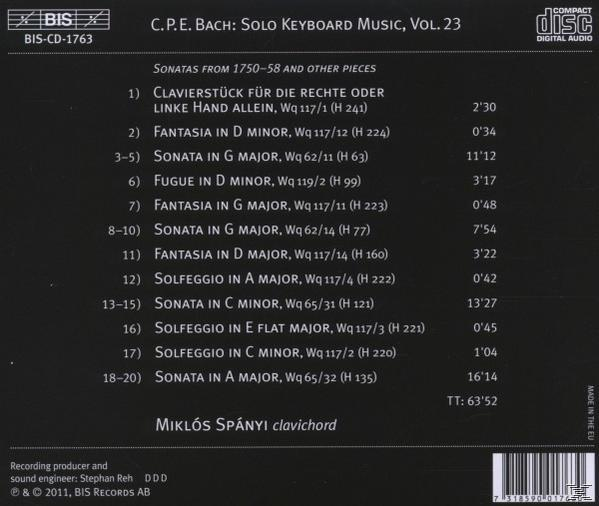 Miklos Spanyi - Solo-Klavierwerke Vol.23  - (CD)