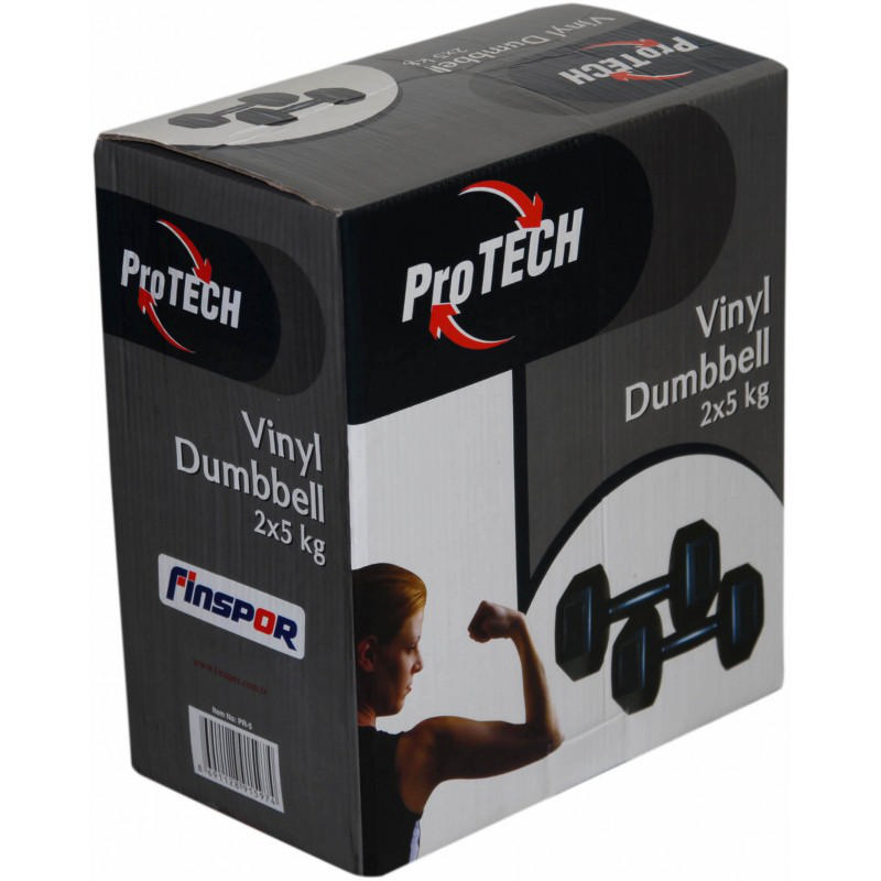PROTECH Dambıl Kutulu Çift Vinly 5 kg Siyah