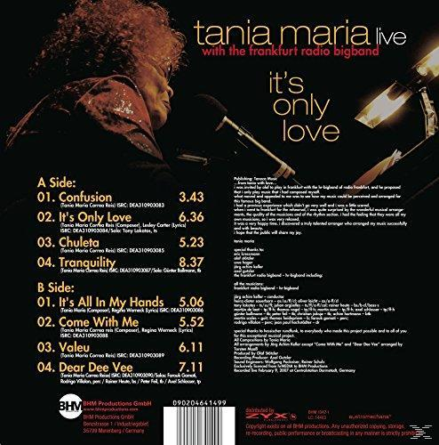 CD-Rückseite mit Text und Foto von Tania Maria. Dunkler Hintergrund.