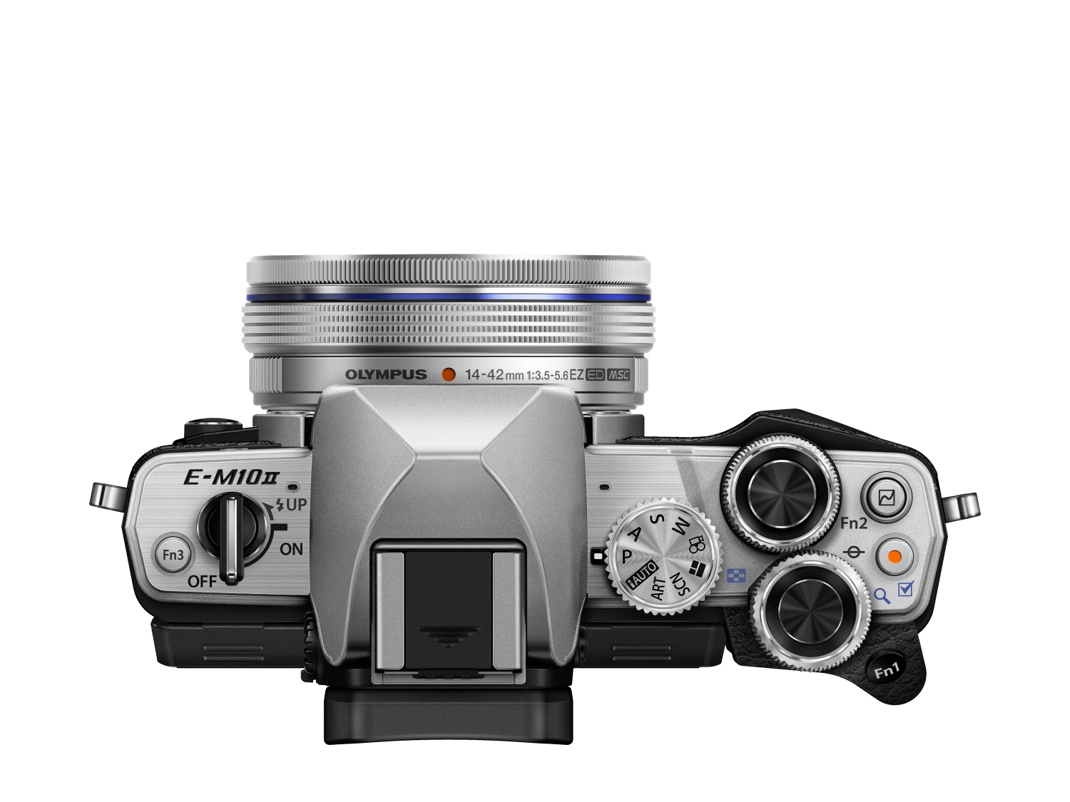 OLYMPUS OM-D E-M10 Mark II  Systemkamera mit Objektiv 14-42 mm, 7,6 cm Display Touchscreen, WLAN