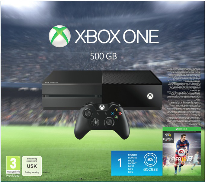 MICROSOFT Xbox One 500 GB + Fifa 16 (5C7-00168)