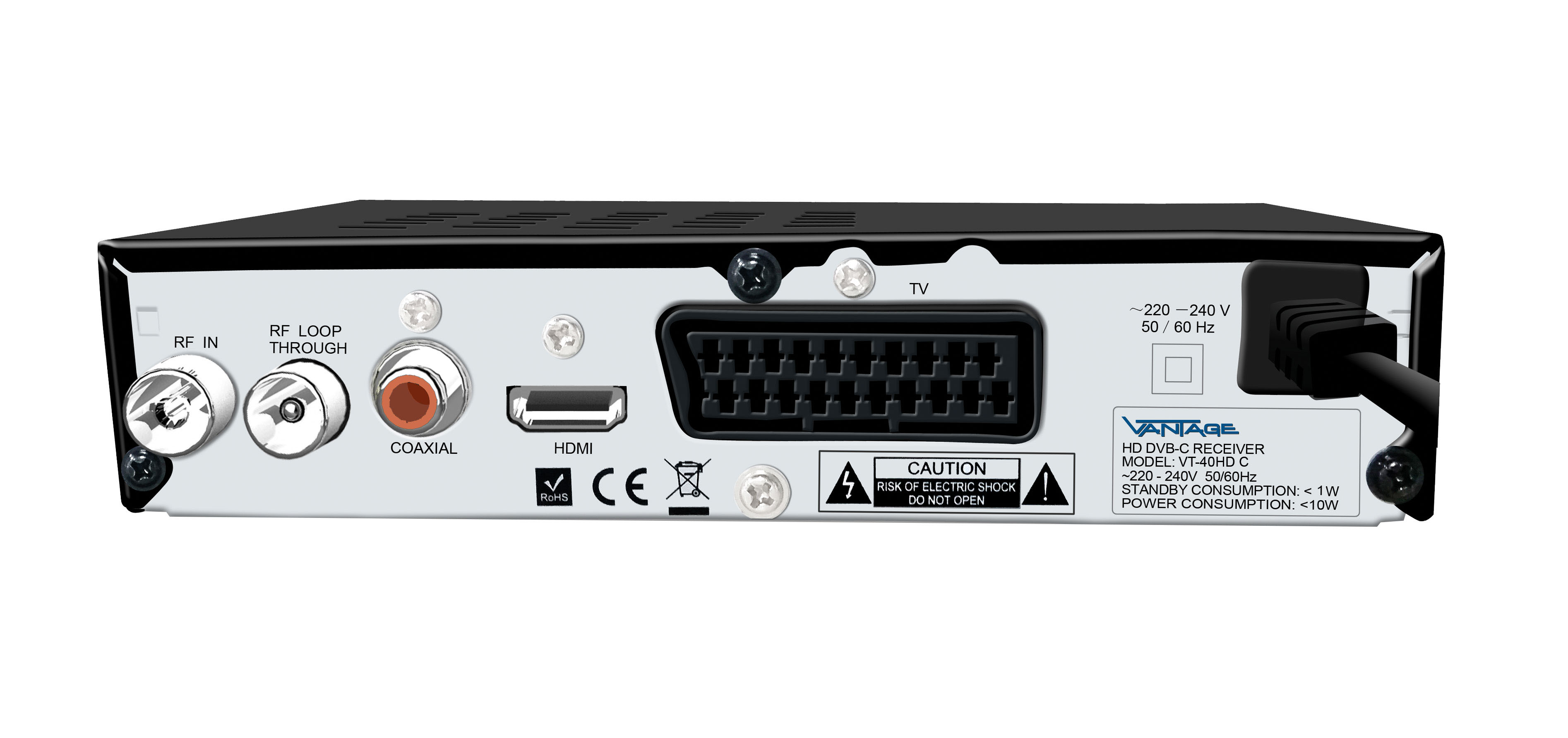 VANTAGE VT-40 HD C  Kabel-Receiver (HDTV, DVB-C, Schwarz)