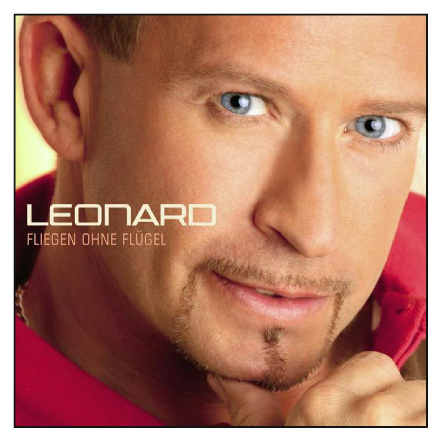 Albumcover mit Nahaufnahme eines Mannes, mit dem Wort Leonard.