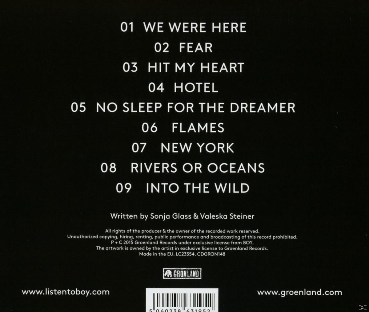 Rückseite eines Albums. Titelliste und Urheberrechtsinformationen.