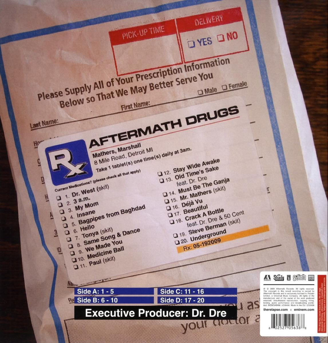 Étiquette de prescription avec liste des titres.