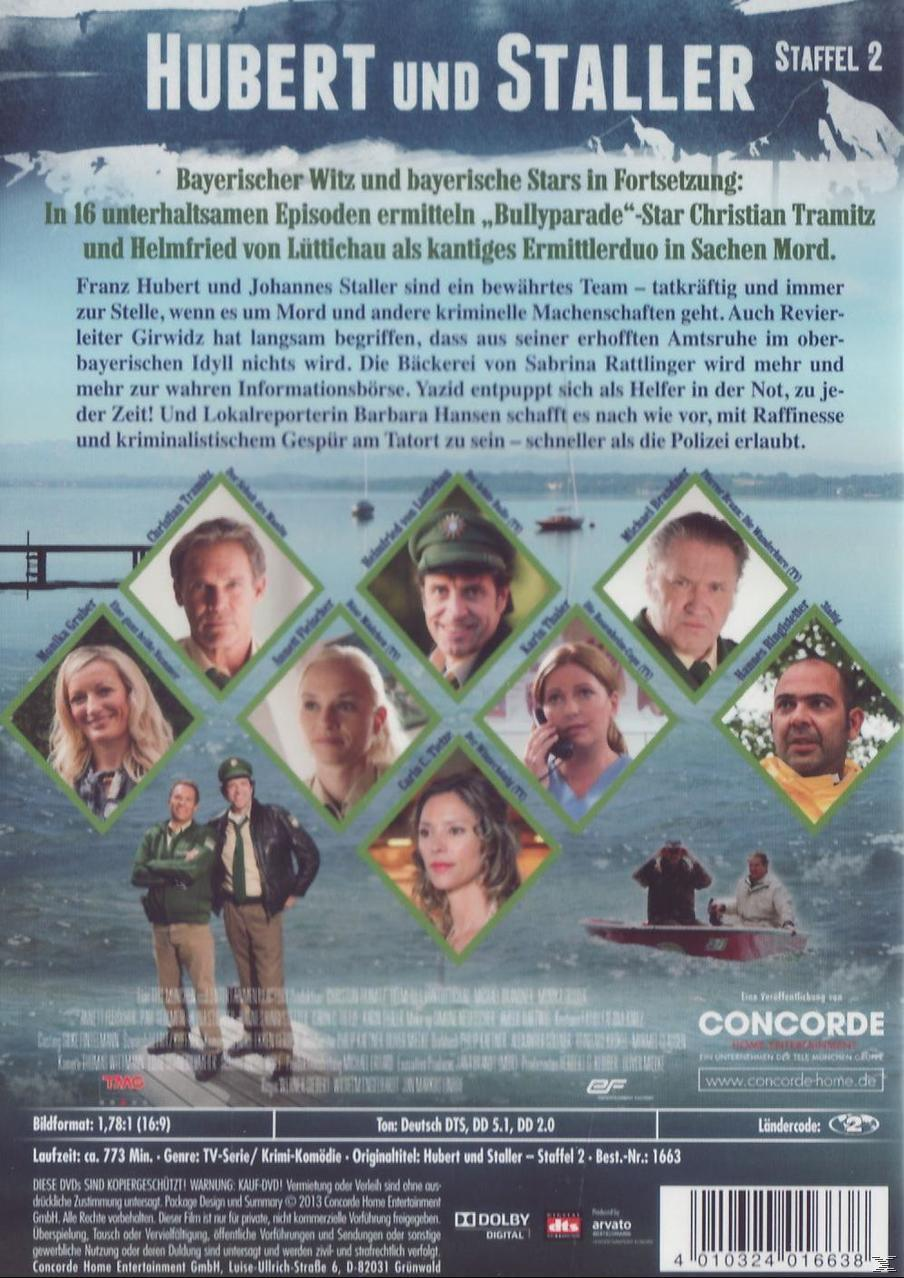 DVD-Cover: Hubert und Staller-Serie. Fotos der Besetzung und Text auf blauem Hintergrund, mit einer Seeszene.