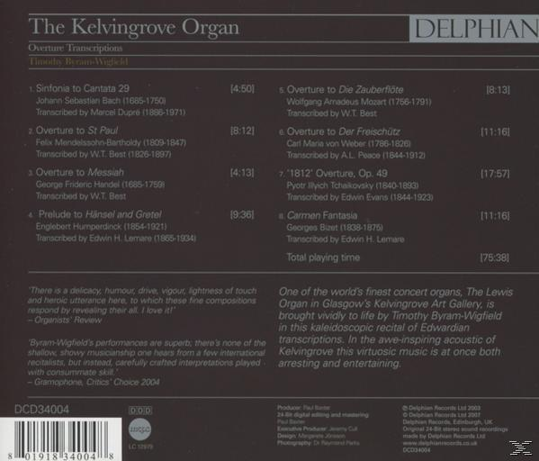 Timothy Byram-wigfield - The Kelvingrove Organ  - (CD)