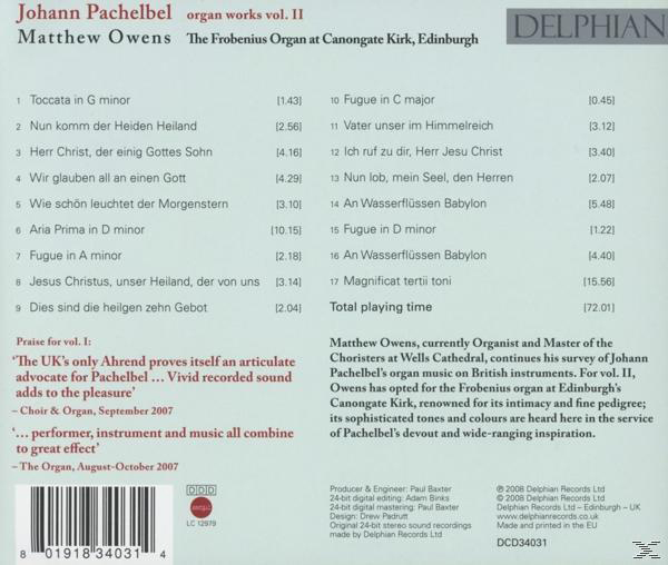 Matthew Owens - Orgelwerke Vol.2  - (CD)