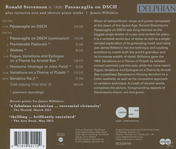 James Willshire - Passacaglia On DSCH/+  - (CD)