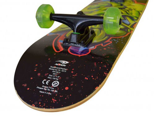 ACTION Kaykay Full Alüminyum 31.5 x 8 Pu Teker Grafity Yeşil
