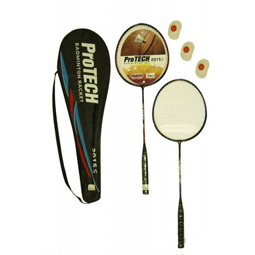 PROTECH 2015S Badminton Seti 2 Raket + 3 Badminton Topu + Taşıma Çantası