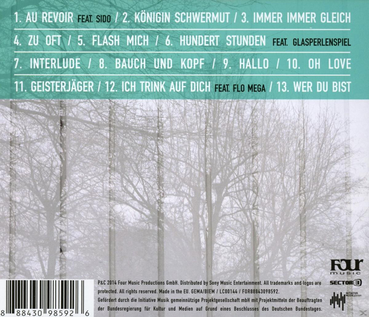 Album-Rückseite mit Songtiteln und einer Winterszene mit kahlen Bäumen.