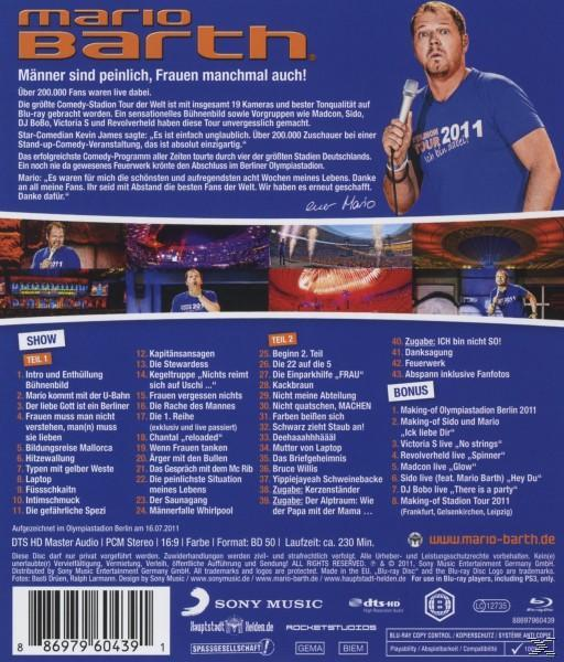 Rückseite einer Mario Barth DVD. Zeigt verschiedene Szenen der Show und Titellisten.