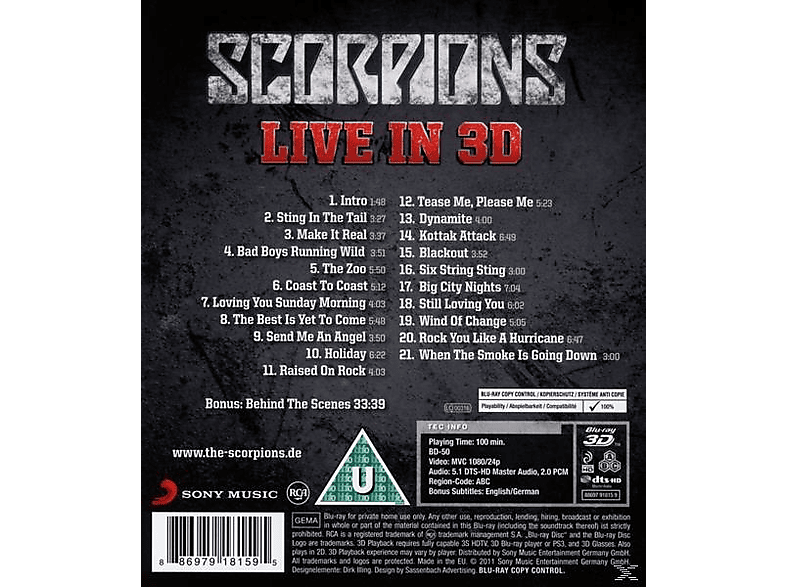 Thumbnail - Scorpions - Get Your Sting And Blackout Live In 3d (Blu-ray)