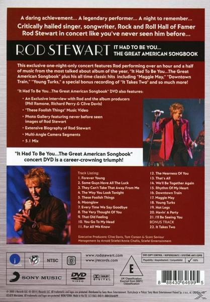 DVD-Cover. Rod Stewart Konzert-DVD mit Details und Titelliste.