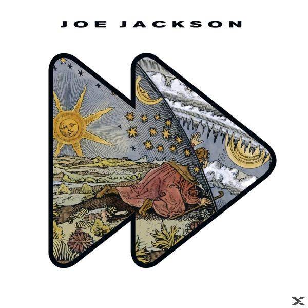 Albumcover: Joe Jackson, zwei sich überlappende Vorspul-Symbole mit einer surrealen Szene im Inneren.