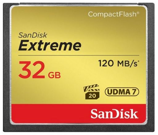SanDisk Extreme CompactFlash Geheugenkaart 32GB 120MB/s