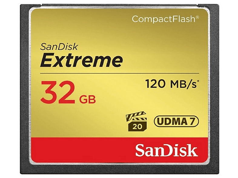 SANDISK 32GB Extreme CF CompactFlash Karte bis zu 120 MB/s UDMA 7 VPG-20; Speicherkarte — Foto 3 von 3