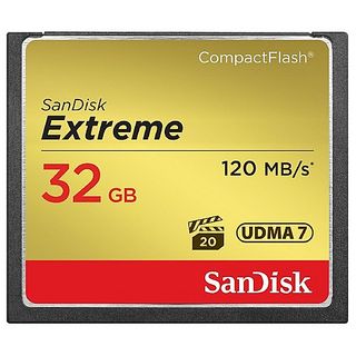 SANDISK Extreme UDMA 7 - Compact Flash-Cartes mémoire  (32 GB, 120, Gris/Or)