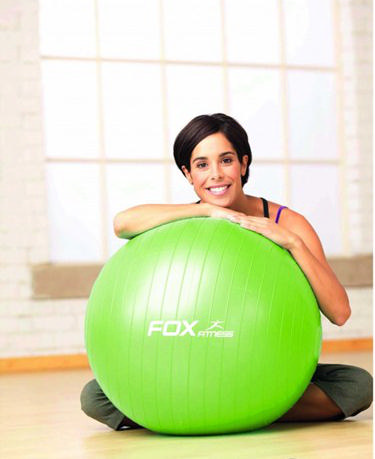 FOX FITNESS 65 cm Gymball Yeşil Pilates Topu ve El Pompası