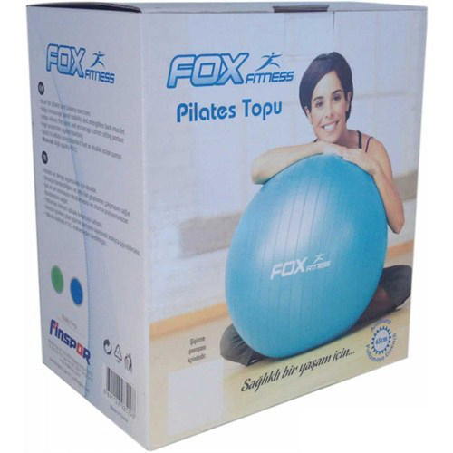 FOX FITNESS 65 cm Gymball Mavi Pilates Topu ve El Pompası