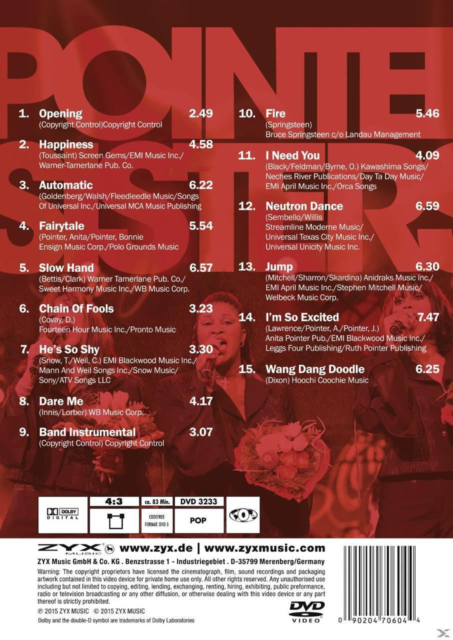 DVD-Cover: eine Liste von Songs mit einem Bild einer Frau in einem weißen Kleid. Text: POINTE.