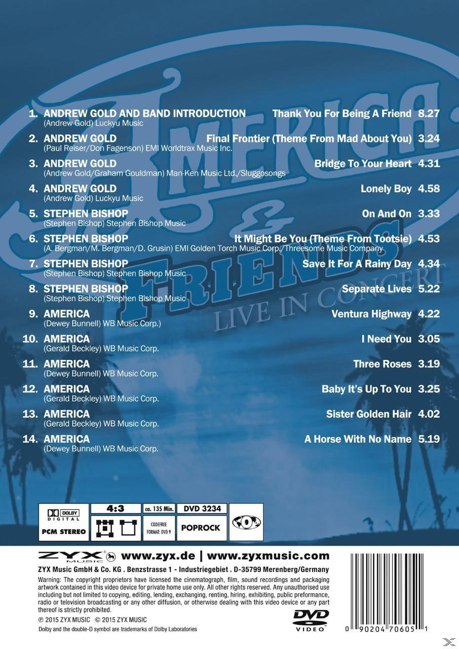 DVD-Cover mit einer Titelliste. Text: America, Thank You For Being a Friend und mehr.