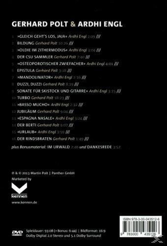Rückseite einer DVD-Hülle. Listet Songs auf. Schwarzer Hintergrund. Weißer Text. DVD-Logo. Deutscher Text.