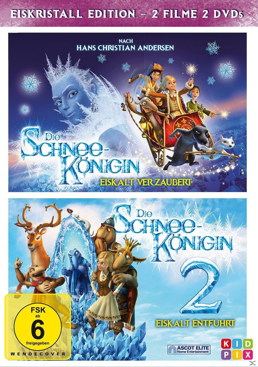 DVD-Cover: 'Die Schnee-Königin' Filmplakat mit Charakteren und Text.