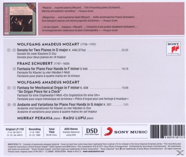 Albumcover mit Liedern von Wolfgang Amadeus Mozart und Franz Schubert. Enthält das Sony Classical Logo.