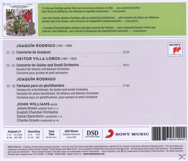 Rückseite einer CD von Joaquín Rodrigo. Enthält Titellisten und Künstlerinformationen.