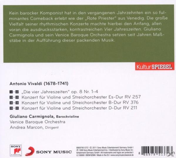 CD-Rückseite. Text auf Deutsch über eine Barockaufführung. Sony Music Logo, Künstler- und Orchester-Namen.