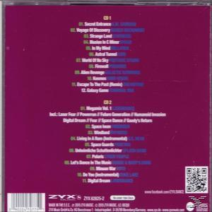 CD-Rückseite: Titelliste in Weiß und Blau auf lila Hintergrund.