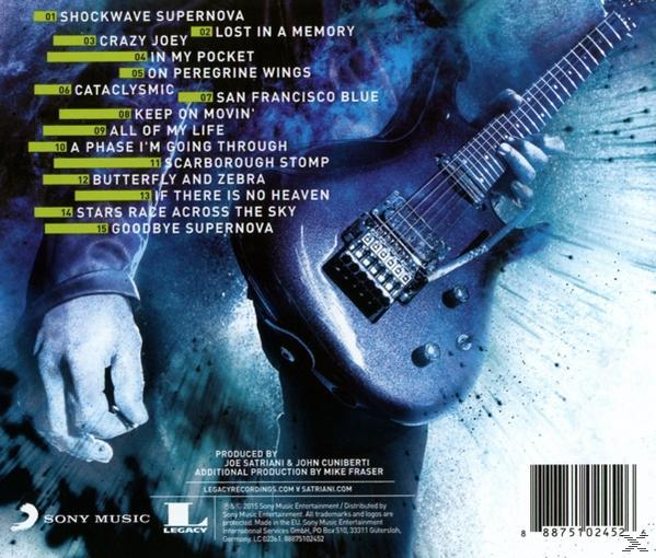 Rückseite einer CD mit Titelliste und Albumcover mit Gitarre. Sony Music Logo sichtbar.