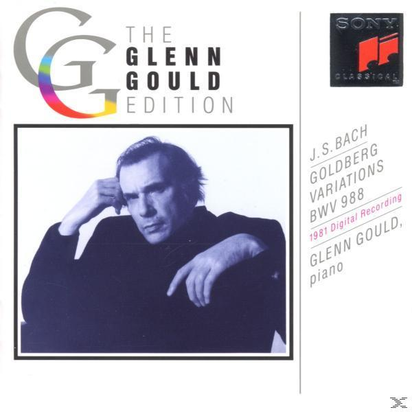 Das Glenn Gould Edition Albumcover. Porträt von Glenn Gould, Text und Sony-Logo.