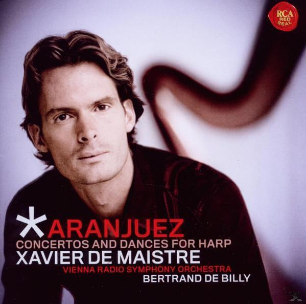 CD borító férfi portréval, és a 'Aranjuez' -ról szóló szöveggel, Xavier De Maistre és a Bécsi Zenekar.