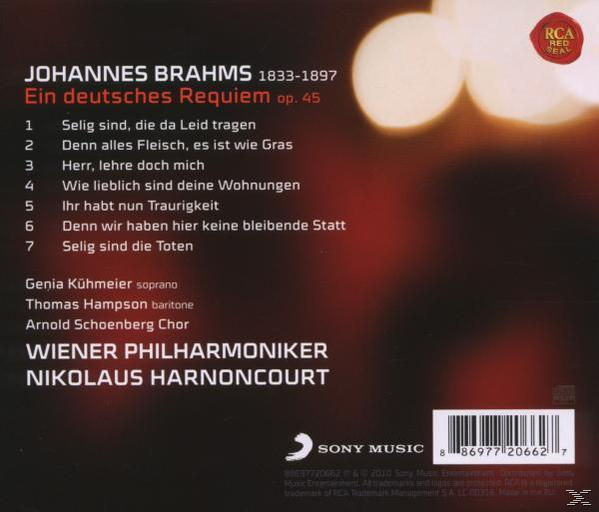 CD-Cover mit Text, einer Titelliste und einem verschwommenen roten Hintergrund.