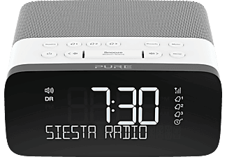 PURE DIGITAL Siesta Rise - Radiowecker (DAB+, FM, Weiss/grau)