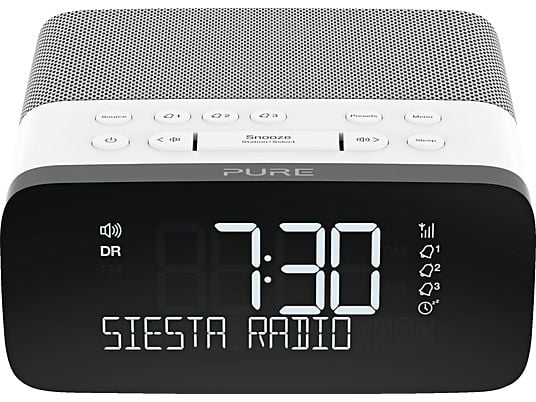 PURE DIGITAL Siesta Rise - Radio-réveil (DAB+, FM, Blanc/gris)