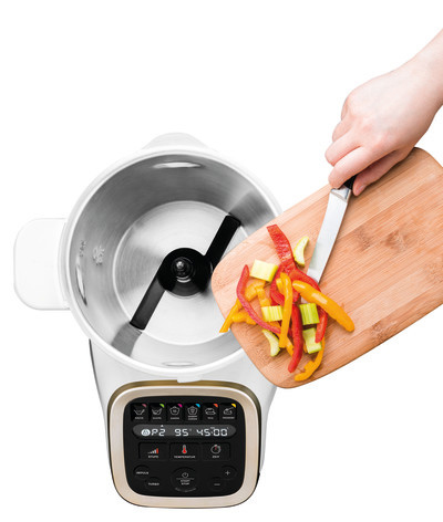 KRUPS HP5031 Prep&Cook Küchenmaschine mit Kochfunktion Weiß/Grau/Edelstahl (Rührschüsselkapazität: 4,5 l, 1550 Watt)