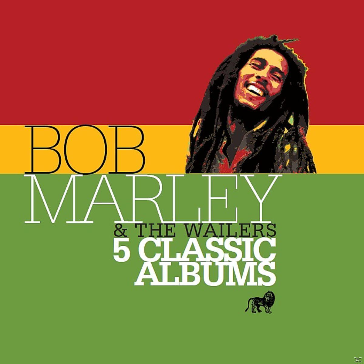 Bob Marley Albumcover. Roter, gelber und grüner Hintergrund mit Bob Marleys Porträt und Text.
