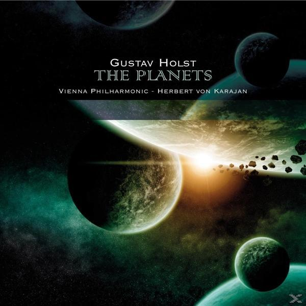 Könyvborító: Gustav Holst A bolygók. Űrjelenet bolygókkal.