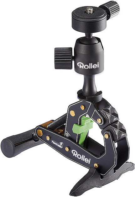 ROLLEI 22560 Tisch-/Klemm Stativ, Schwarz, Höhe offen bis 125 mm