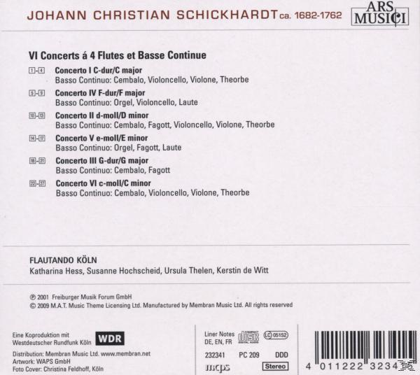 Flautando Köln - VI Concerts A 4 Flutes Et B.C.  - (CD)